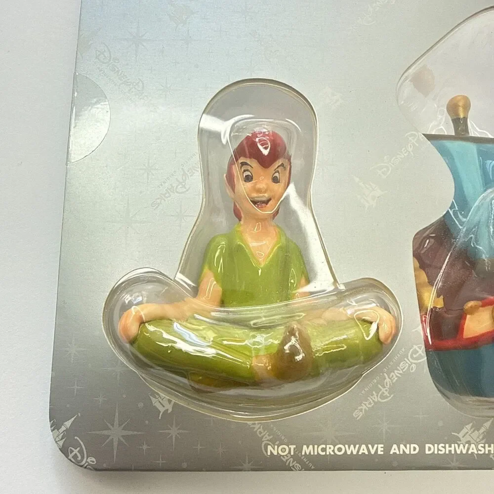 Disney Parks Peter Pan Salt & Pepper Shaker Set Tinker Bell Pirate Ship NIP New